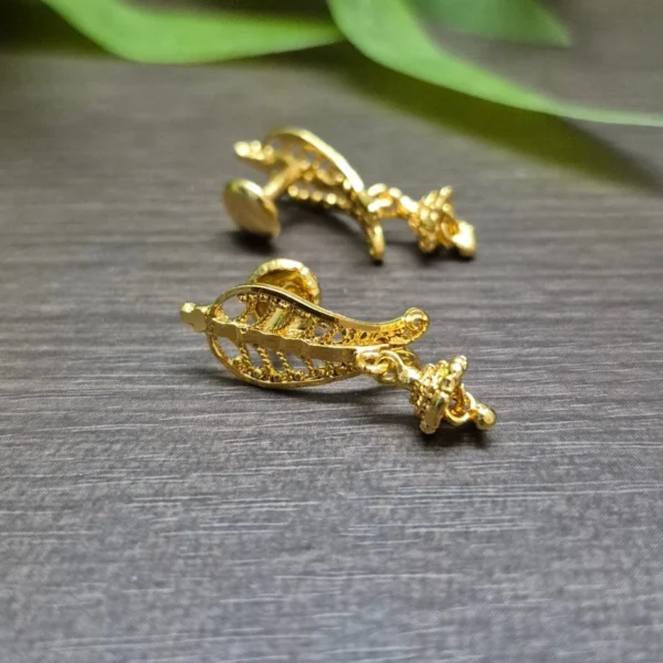 Gold Plated Regular Wear "J" Pattern Stud Earrings - ADGE175