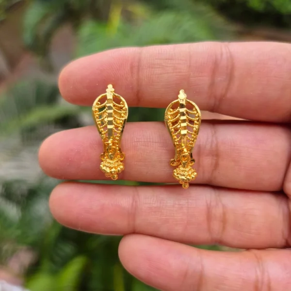 Gold Plated Regular Wear "J" Pattern Stud Earrings - ADGE175
