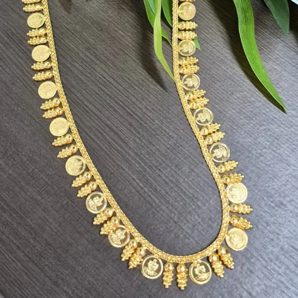Gold Plated Mulla Mottu Lakshmi Coin Haram - ADGN179