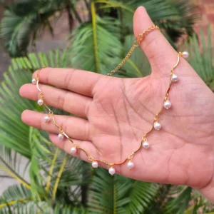 Gold Plated Simple Pearl Necklace - ADGN185