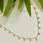 Gold Plated Simple Pearl Necklace - ADGN185