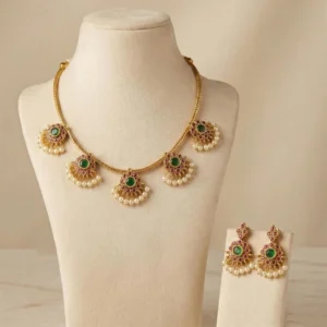 Antique Floral Design Double Color Necklace - ADSH170