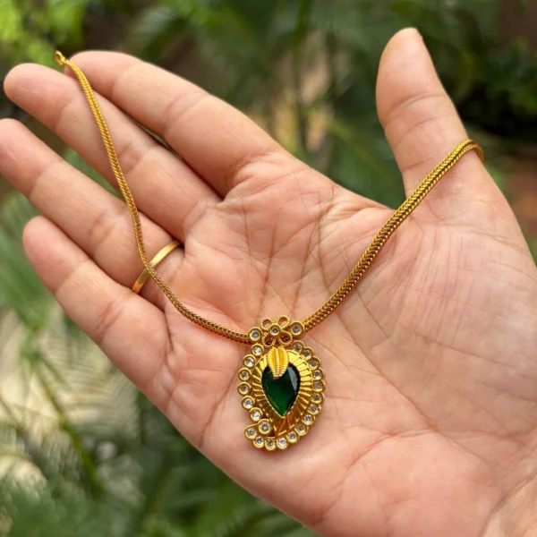 Antique Mango Design Stone Pendant Simple Attigai - ADAA193