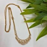 AD Stone Dollar Chain 26inc with Stud Earrings - ADDC194