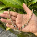 Premium Gold finish Multi colour Stone Necklace - ADSN204