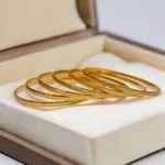 Gold Plated Plain Self Design Solid Bangles (Set of 6) - ADGB211