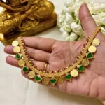 Gold Plated Lakshmi Coin with Palakka Design Necklace - ADGN227