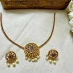 Antique Non Idol with Multi Color Stone Pendant Simple Attigai - ADAA224