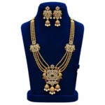 Antique Three Layer Haram with Multi Color Stone Double Layer Pendant - ADAH189