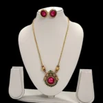 Matt Finish Beautiful Non Idol Pendant Short Haram - ADSH253