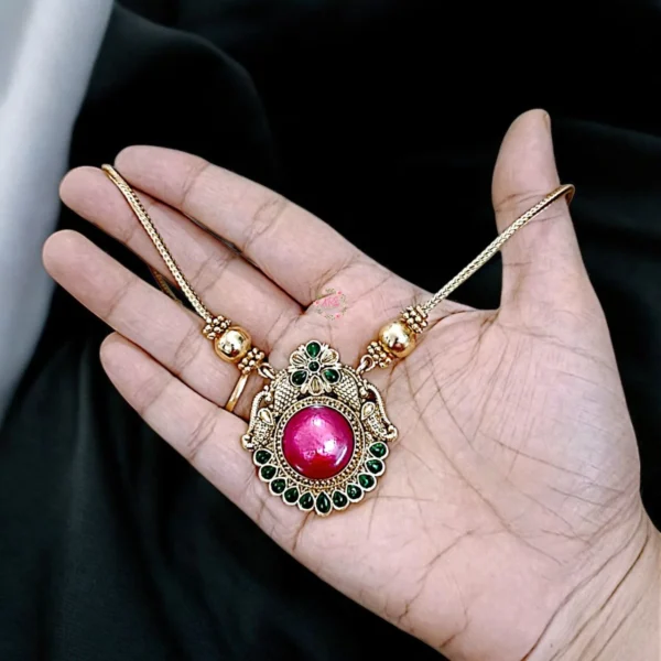 Matt Finish Beautiful Non Idol Pendant Short Haram - ADSH253