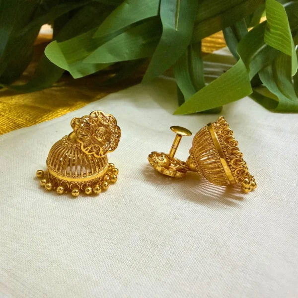 Gold Plated Medium Size Jhumka - ADGE233