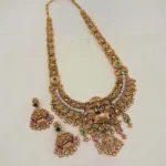 Antique Multi Color Stone Lakshmi Design Long Haram - ADAH247