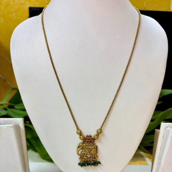 Antique Methi Finish Elephant Design Necklace - ADAN262