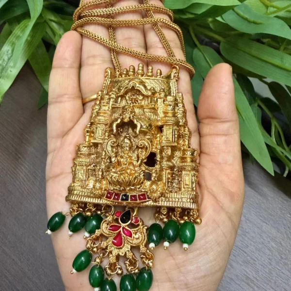 Antique Lakshmi Pendant with 30inc Dollar Chain - ADDC264