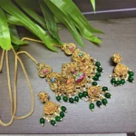 Antique Lakshmi Pendant with Meenakari Work 30inc Chain - ADDC265