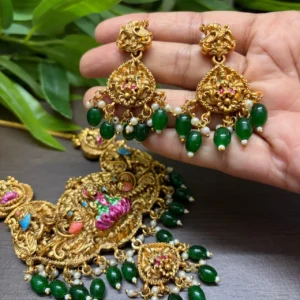 Antique Lakshmi Pendant with Meenakari Work 30inc Chain - ADDC265