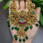 Antique Lakshmi Pendant with Meenakari Work 30inc Chain - ADDC265