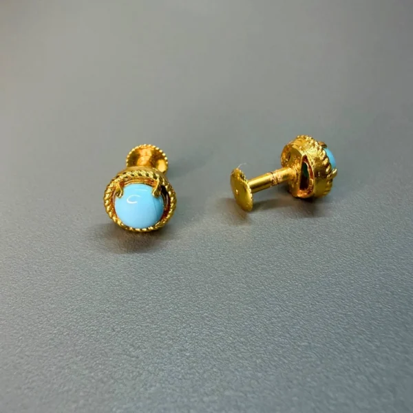Gold Plated Single and double Stone Small Size Stud Earrings - ADGE272