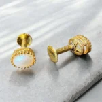 Gold Plated Pearl Stud Earrings - ADGE274