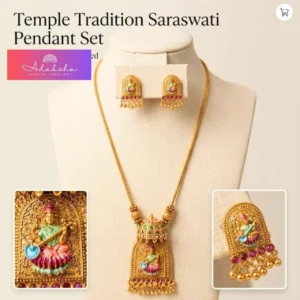 Antique Matt Finish Saraswathi Design Necklace - ADNC278