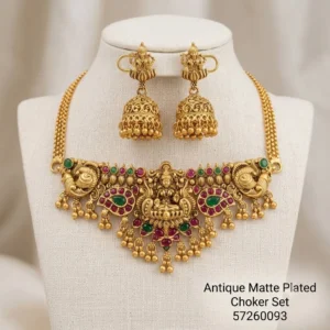 Antique Matt Finish Lakshmi Design Chocker - ADAC279