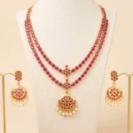Antique Non Idol Kemp Stone Double Layer Vintage Necklace - ADSN282