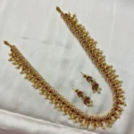 Antique Multi Color Stone and Pearl Dropping Long Haram - ADLH244