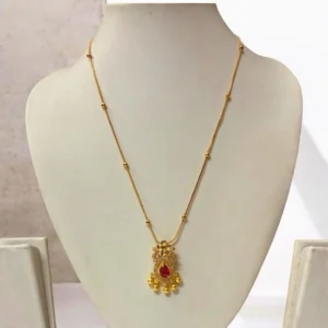 Gold Plated AD Stone Pendant Chain 18inch - ADPC286