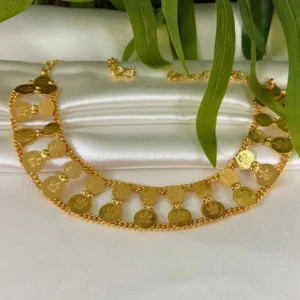 Gold Plated Lakshmi Coin Necklace/Chocker - ADGN291