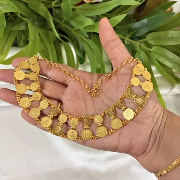 Gold Plated Lakshmi Coin Necklace/Chocker - ADGN291