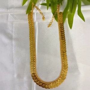 Gold Plated Lakshmi Coin Long Haram - ADGH289