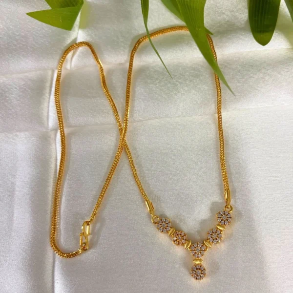 Gold Plated 6 Floral Pendant with 20inc Chain - ADPC292