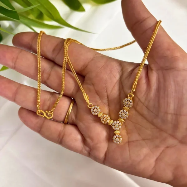 Gold Plated 6 Floral Pendant with 20inc Chain - ADPC292