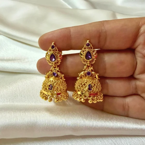 Gold Plated Big Size Jhumka - ADGE293