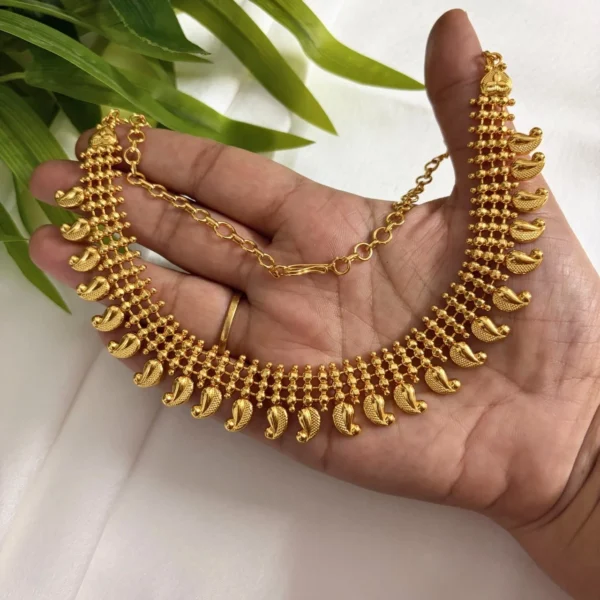 Gold Plated Mango Design Short Length Necklace - ADGN295