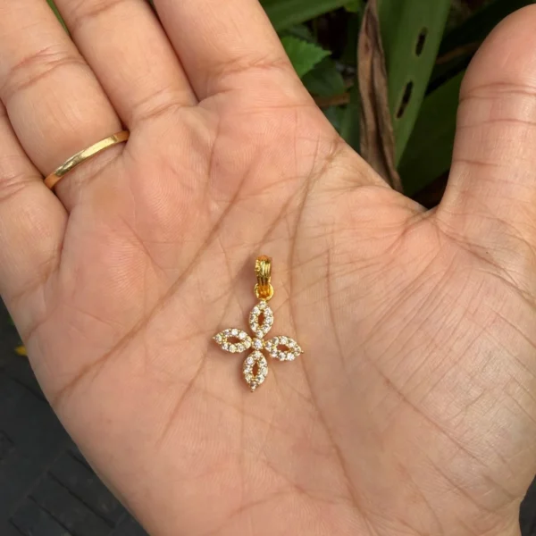 Gold Plated With AD Small Pendant - ADGP305