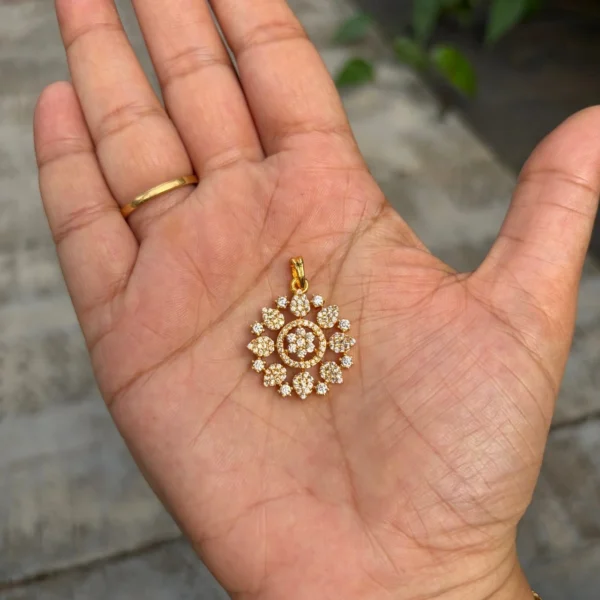Gold Plated With AD Medium Size Pendant - ADGP306