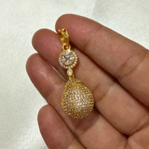 Gold Plated With AD Stone Big Size Pendant - ADGP307