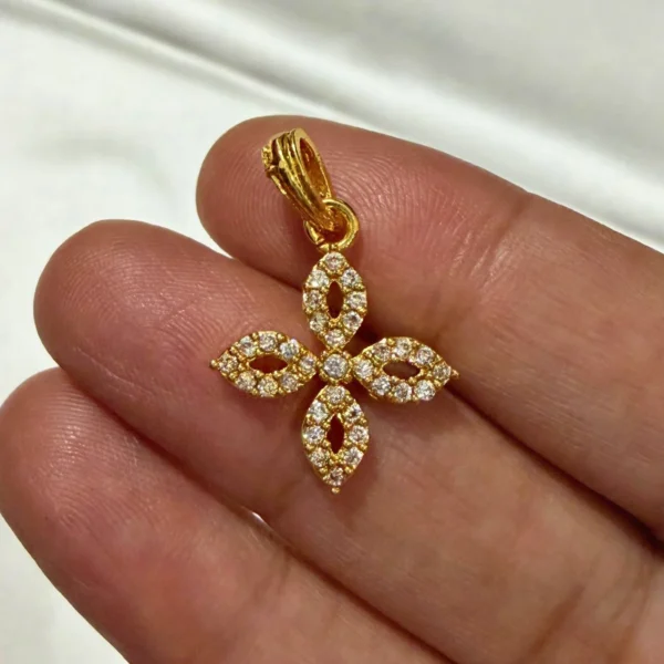 Gold Plated With AD Small Pendant - ADGP305
