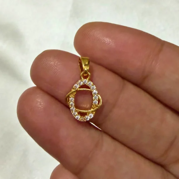 Gold Plated With AD Mini Pendant - ADGP304