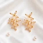 Gold Plated Fancy Design Stud Earrings with Back Bush Type - ADGE321