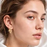 Gold Plated Fancy Design Stud Earrings with Back Bush Type - ADGE321