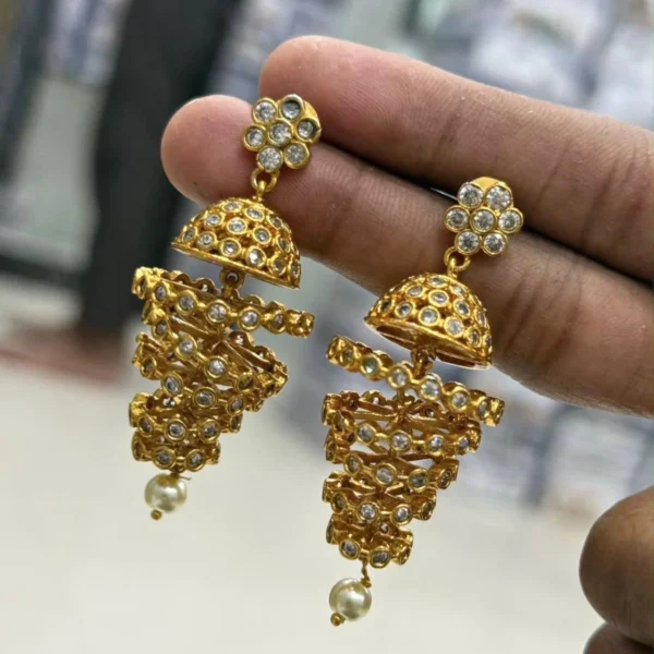 Antique Big Size Non Idol Spiral Jhumka0 - ADAE324
