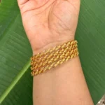 Gold Plated Floral Design Solid Bangles (Set of 4) - ADGB329